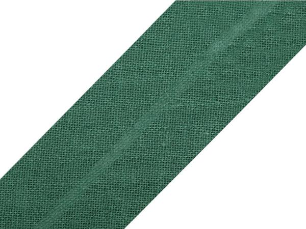 Schrägband Baumwolle Breite 20 mm gefalzt - Tannengrün